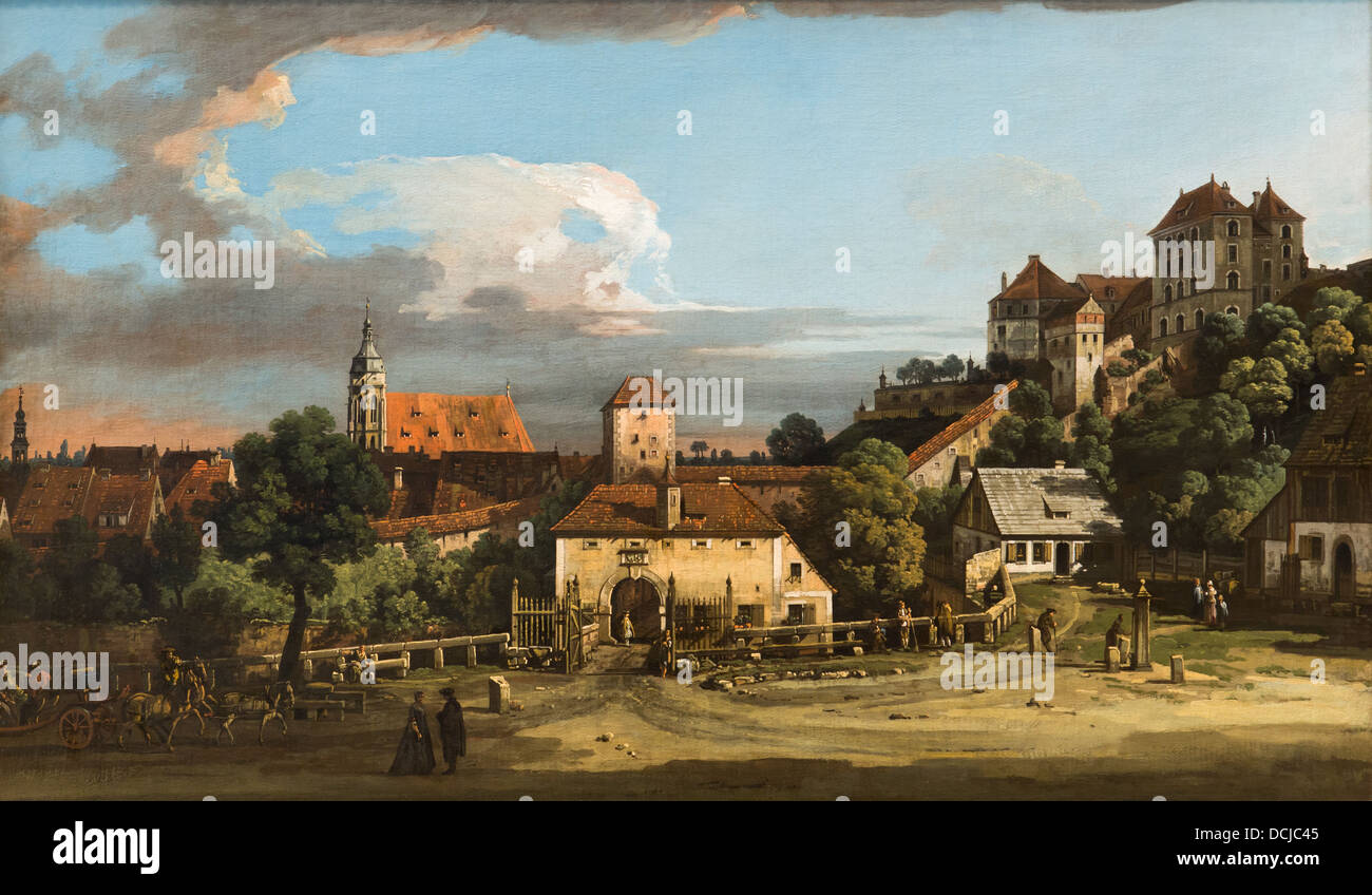 Il XVIII secolo - Pirna : La Obertor dal sud, 1760 - Bernardo Bellotto Philippe Sauvan-Magnet / Museo attivo Foto Stock