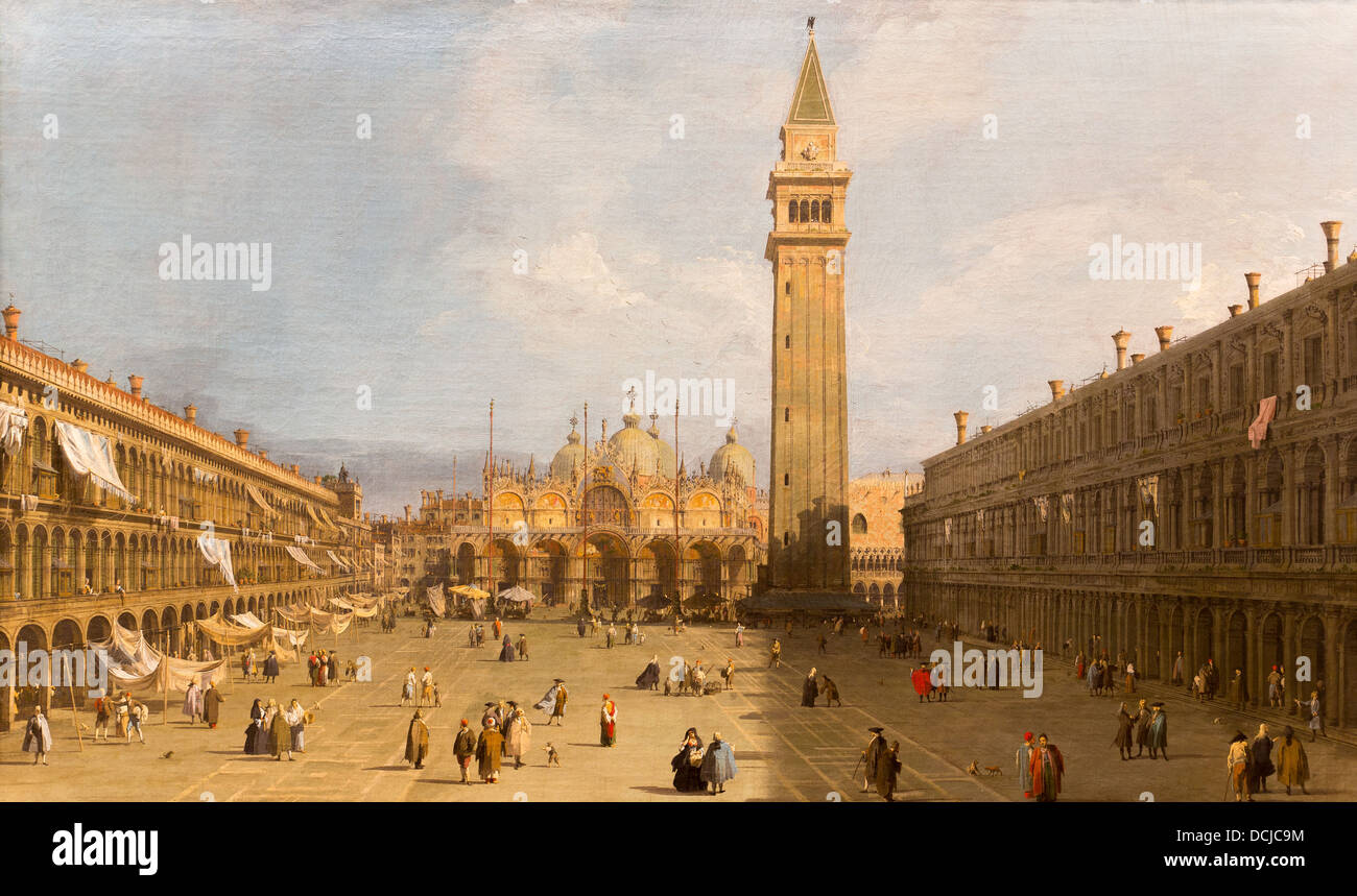 Il XVIII secolo - Piazza San Marco, 1720 - Canaletto (Giovanni Antonio Canal) Philippe Sauvan-Magnet / Museo attivo Foto Stock