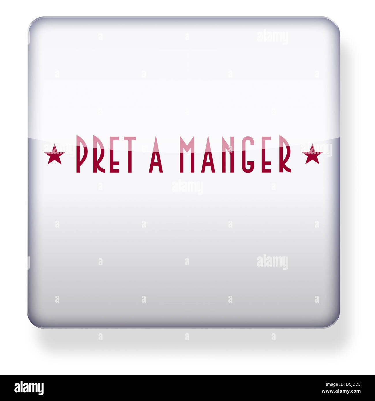 Pret a Manger logo come l'icona di un'app. Percorso di clipping incluso. Foto Stock