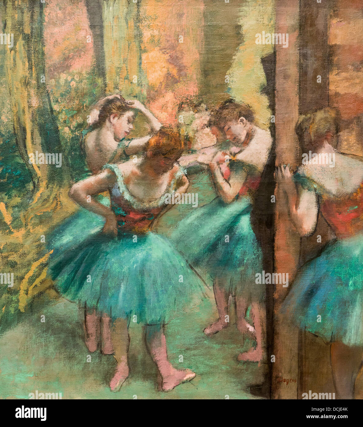 Xix secolo - ballerini, rosa e verde, 1890 - Edgar Degas Philippe Sauvan-Magnet / Museo attivo Foto Stock