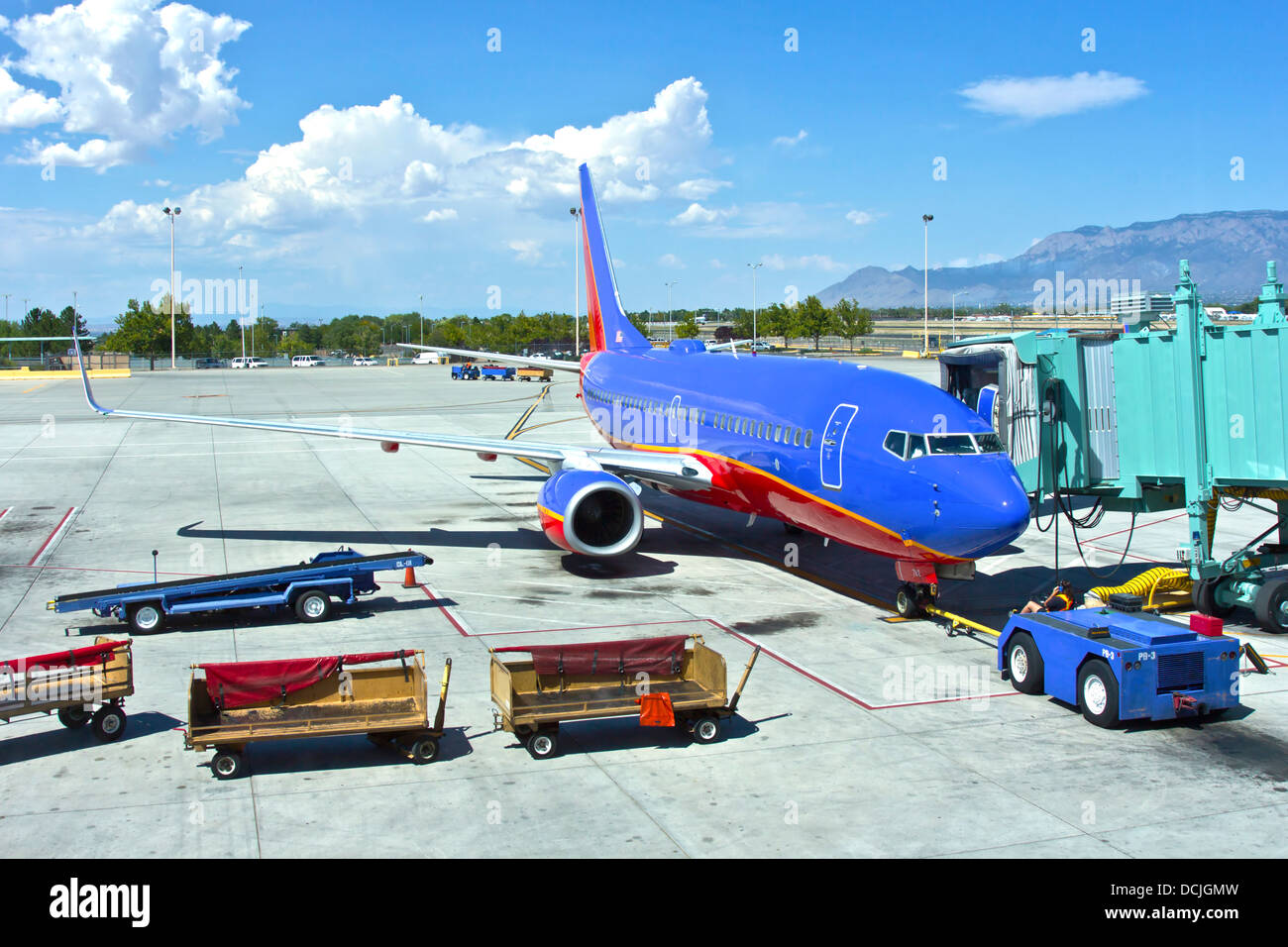 La manutenzione del velivolo di Albuquerque nel New Mexico. Foto Stock