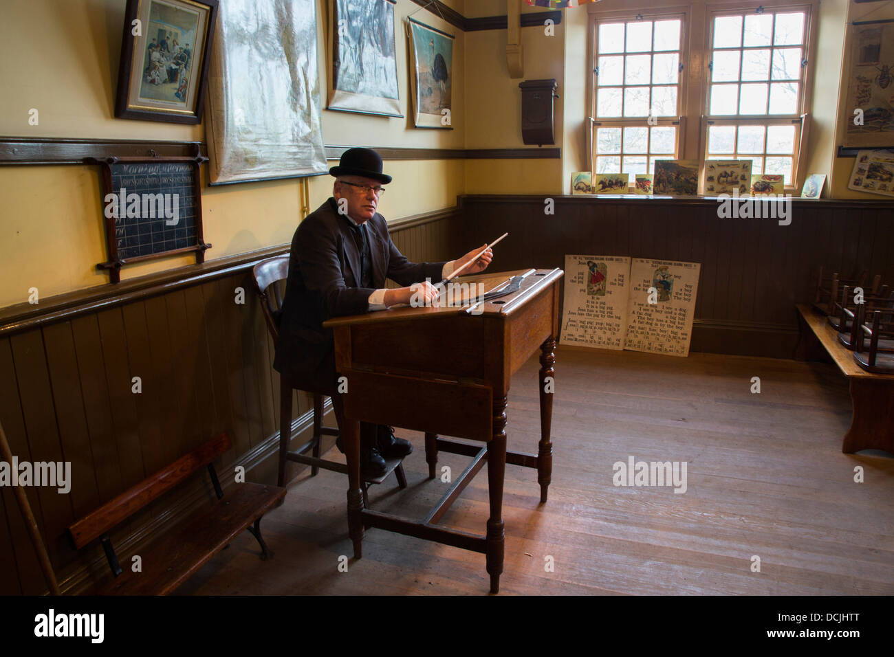 La scuola camera, Beamish Open Air Museum, County Durham Foto Stock