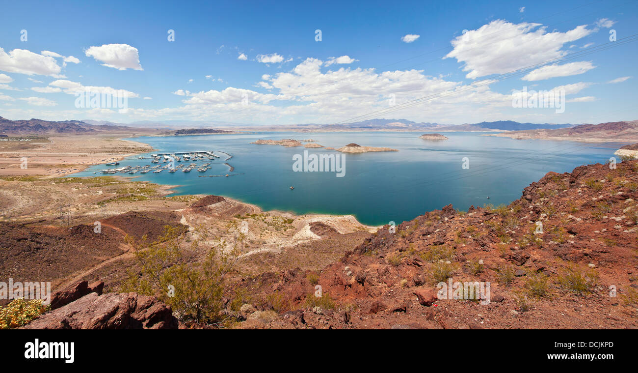 Il lago di valle Meade e paesaggio circostante panorama Nevada. Foto Stock