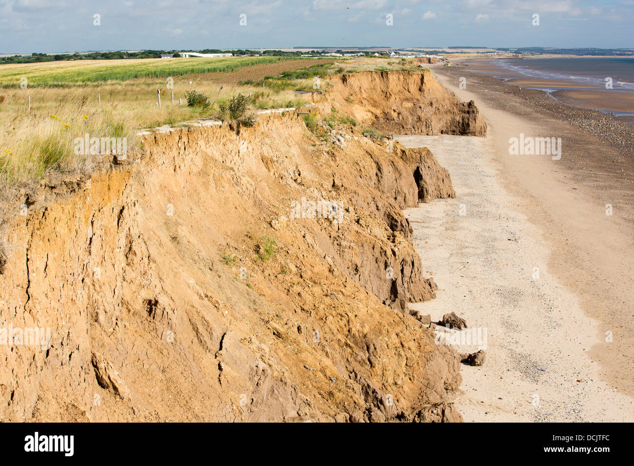 Crollato Rupi costiere nei pressi di Aldbrough Yorkshires sulla costa est, UK. Foto Stock