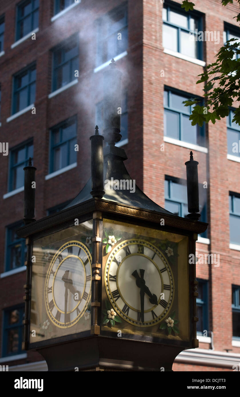 Fischio del vapore GASTOWN orologio a vapore VANCOUVER BRITISH COLUMBIA CANADA Foto Stock
