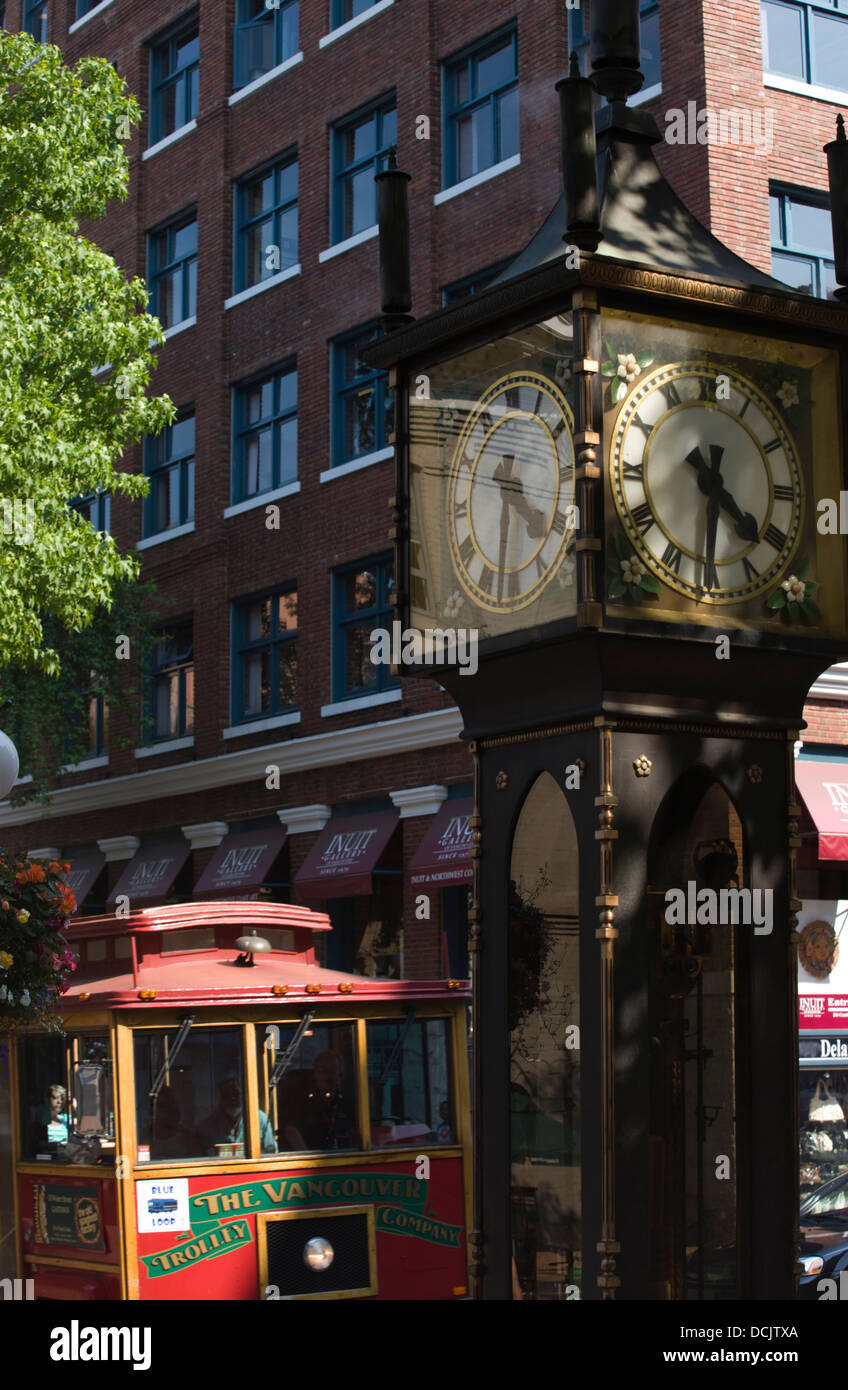 GASTOWN orologio a vapore VANCOUVER BRITISH COLUMBIA CANADA Foto Stock