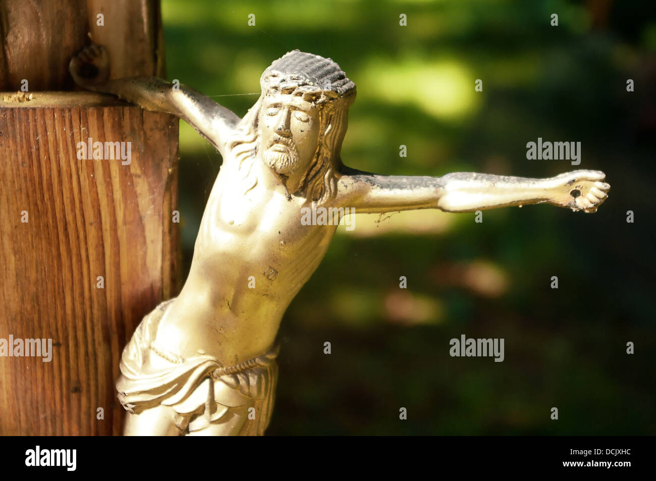 La figura di Gesù crocifisso. Foto Stock
