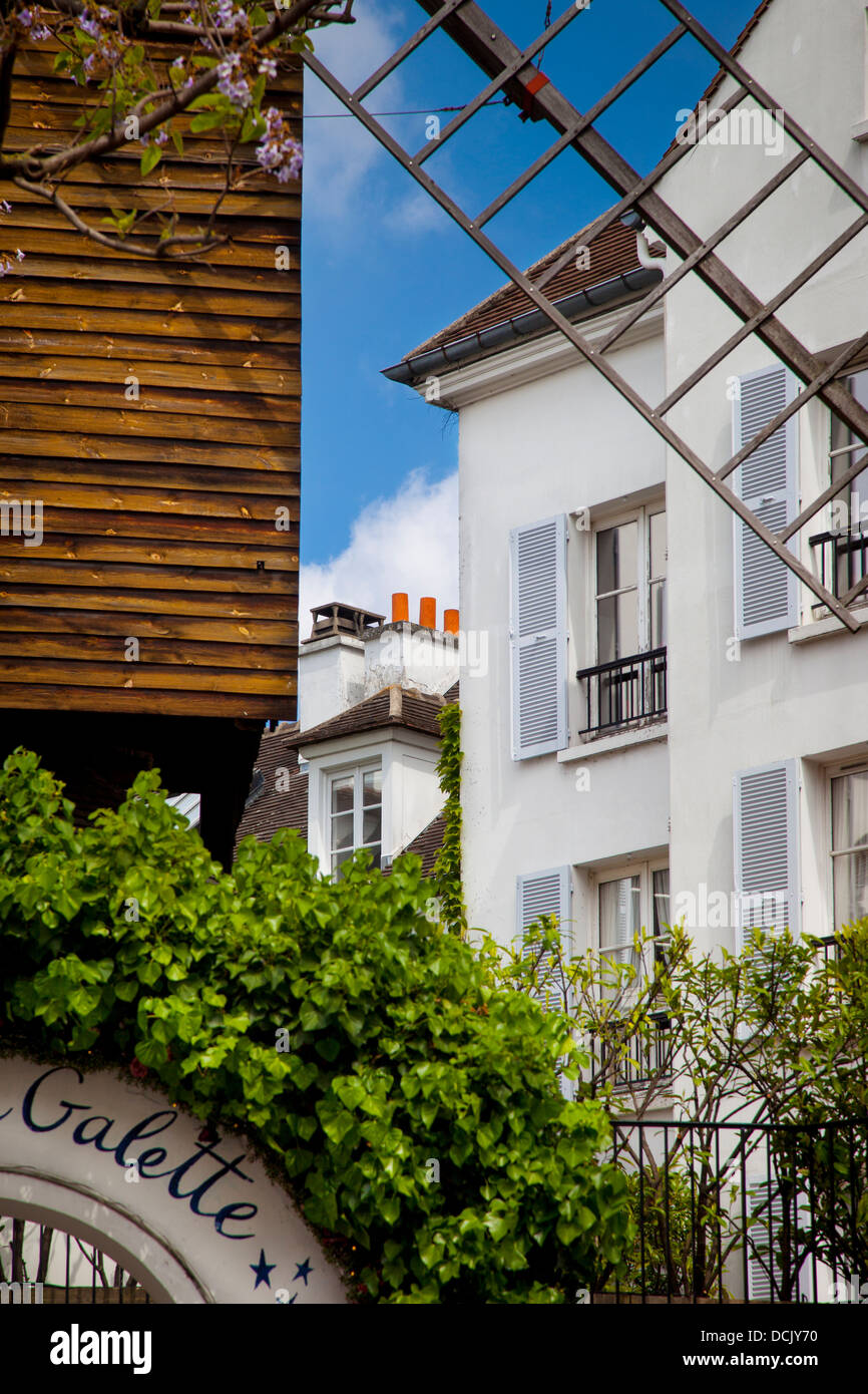 Moulin de la Galette in Montmartre, Parigi Francia Foto Stock