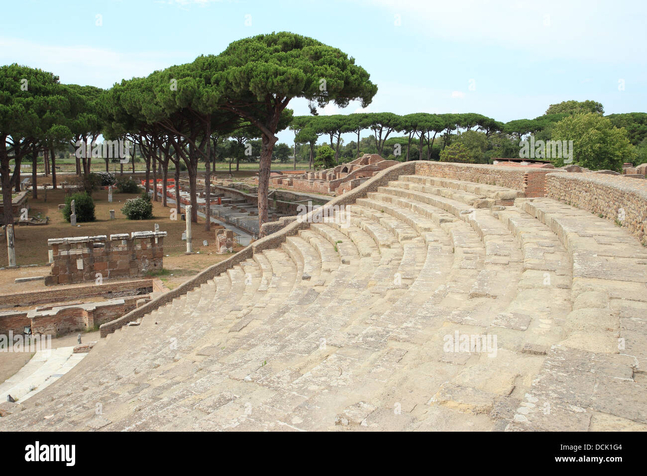 Antico Teatro Romano di Ostia Antica Roma, Italia Foto Stock