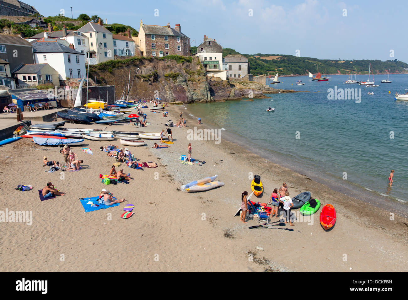 Cawsand beach village Cornwall Inghilterra REGNO UNITO sulla penisola di rame. Si affaccia sul Plymouth Sound e confina con la frazione Kingsand Foto Stock