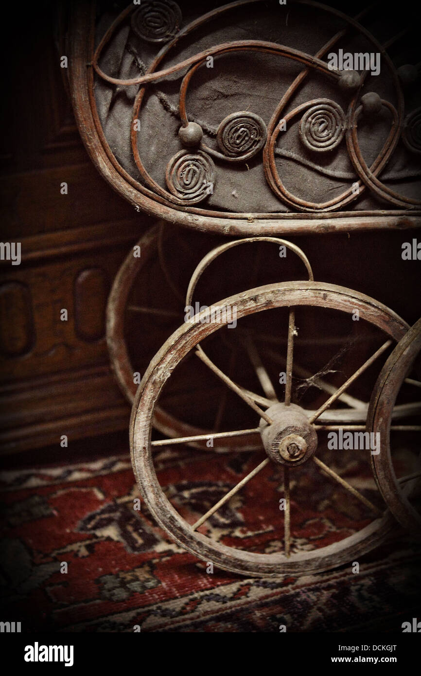 Antique Baby carrello Foto Stock