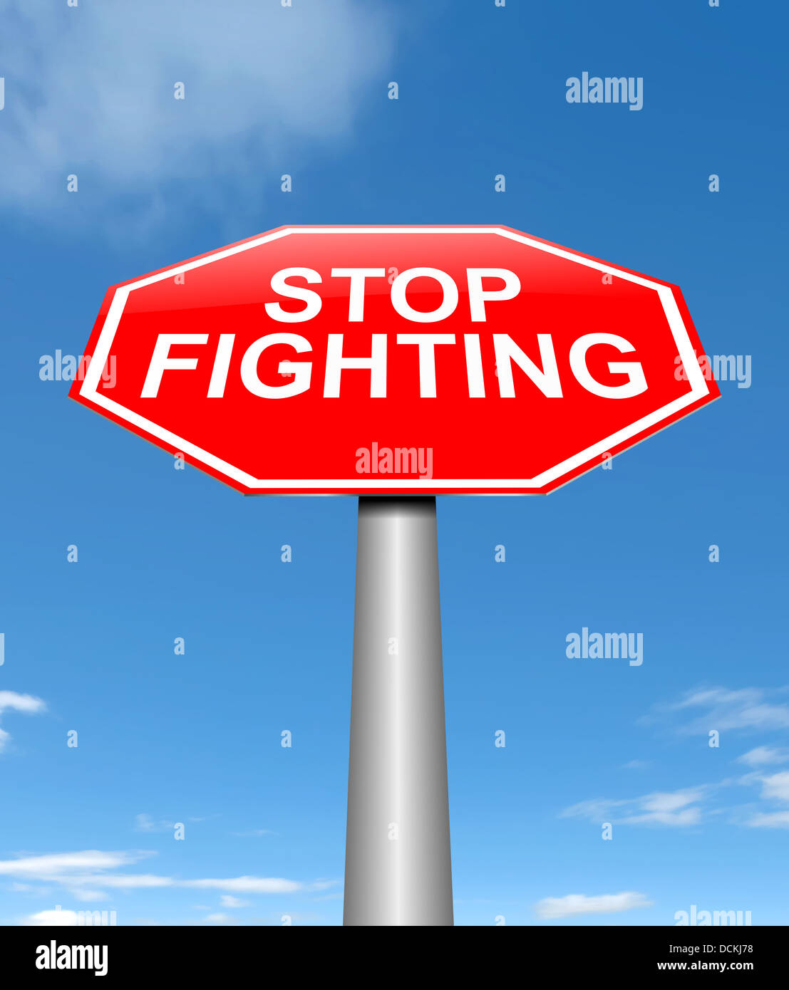 Smettere di combattere. Foto Stock