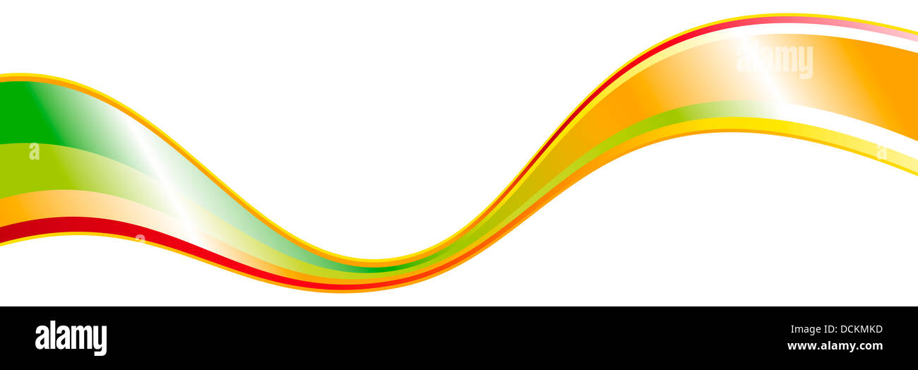 Dynamic Wave - arco colorato che mostra il pieno di energie - Isolato su sfondo bianco Foto Stock