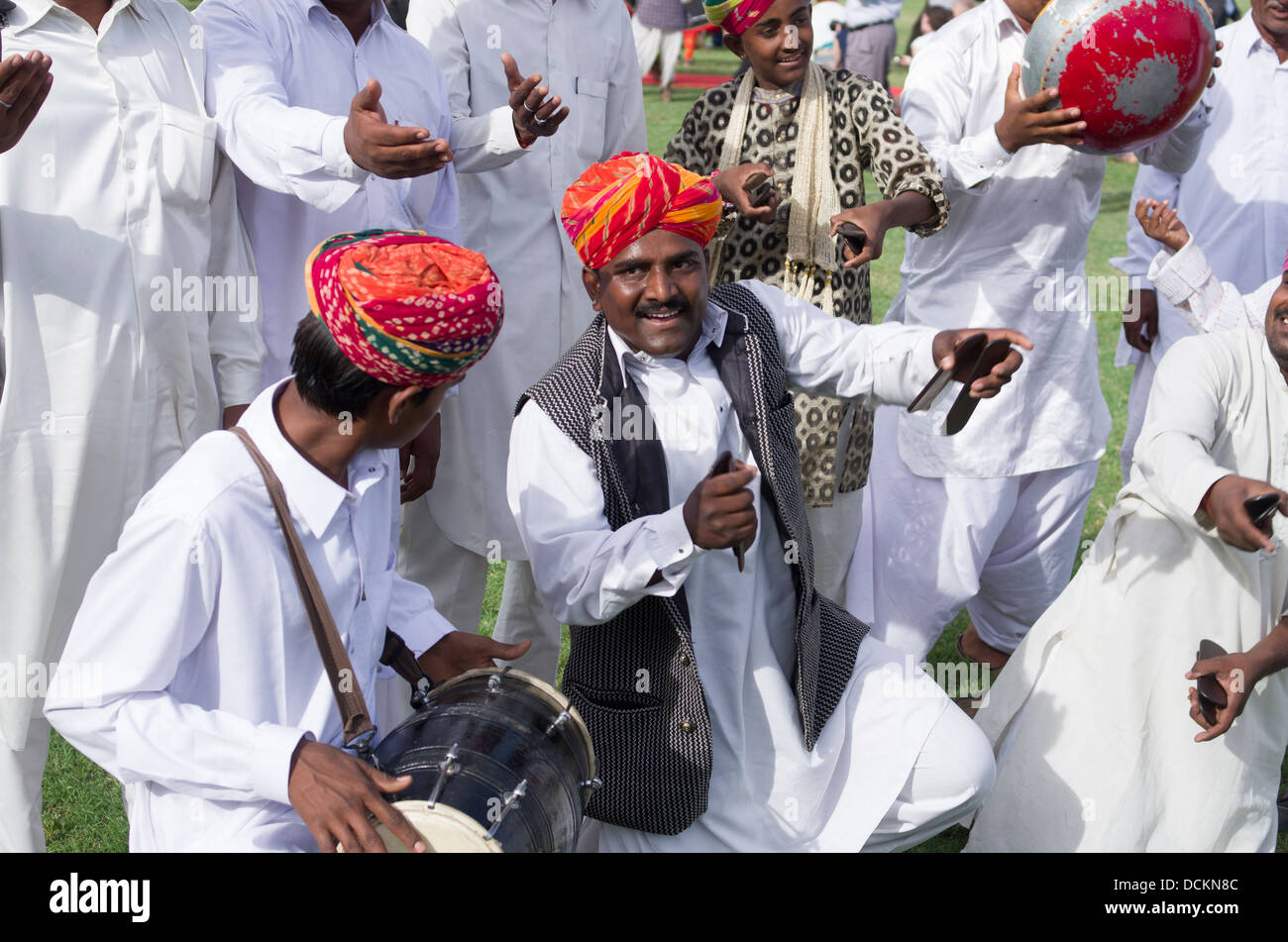 Rajasthani musicisti folk - Jaipur, Rajasthan, India Foto Stock