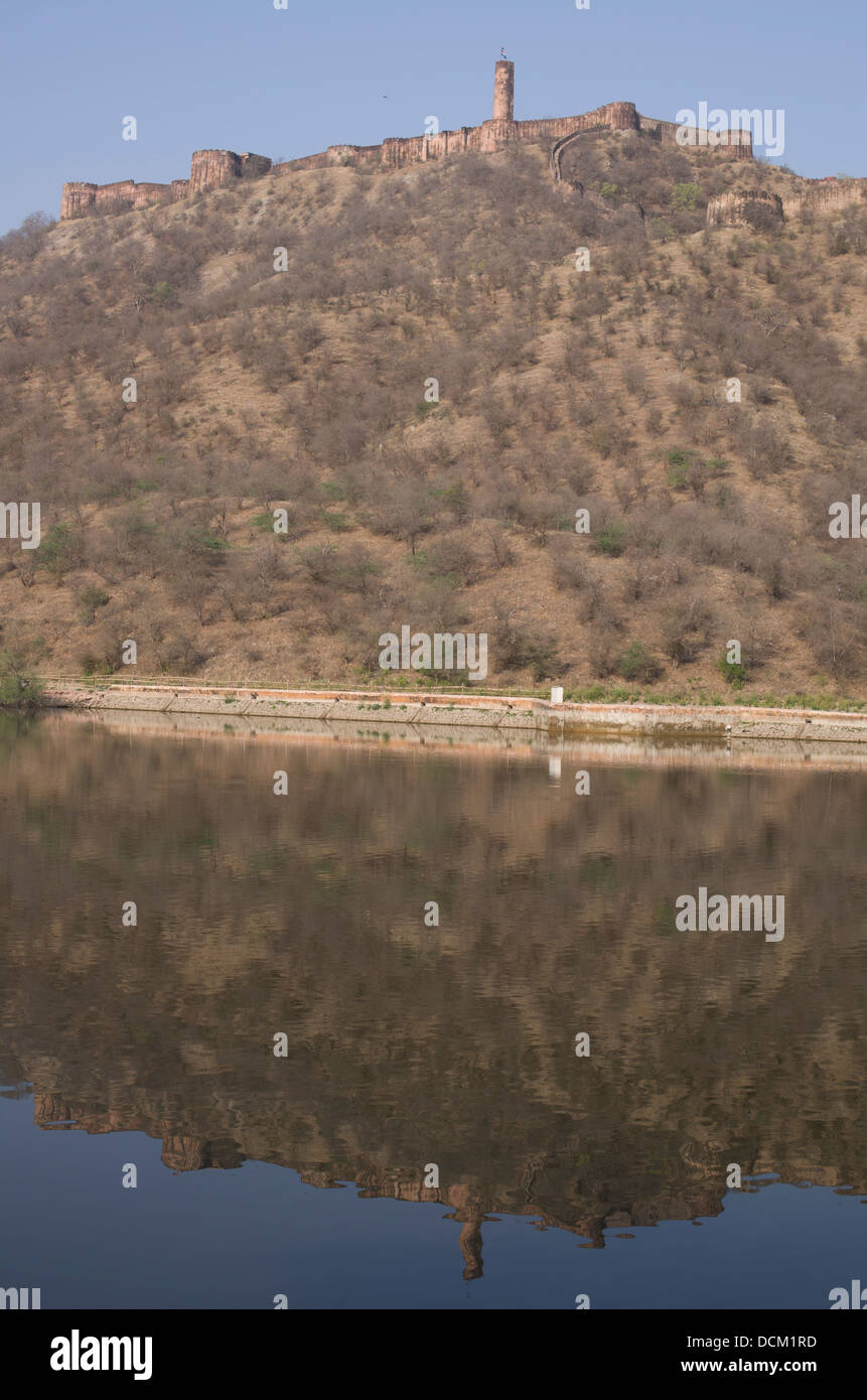 Jaigarh Fort (al di sopra di Ambra Palace Jaipur, Rajasthan, India Foto Stock