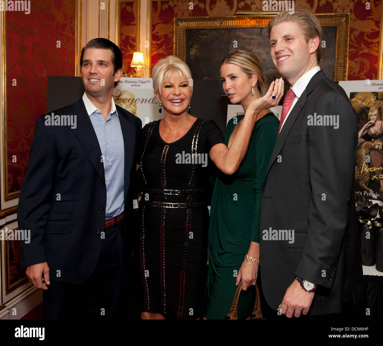 Donald Trump, Jr., Ivana Trump e Ivanka Trump e Eric Ivana Trump leggenda vivente vino Collection lancio a dieci East 64th Street a New York City, Stati Uniti d'America - 18.10.11 Foto Stock