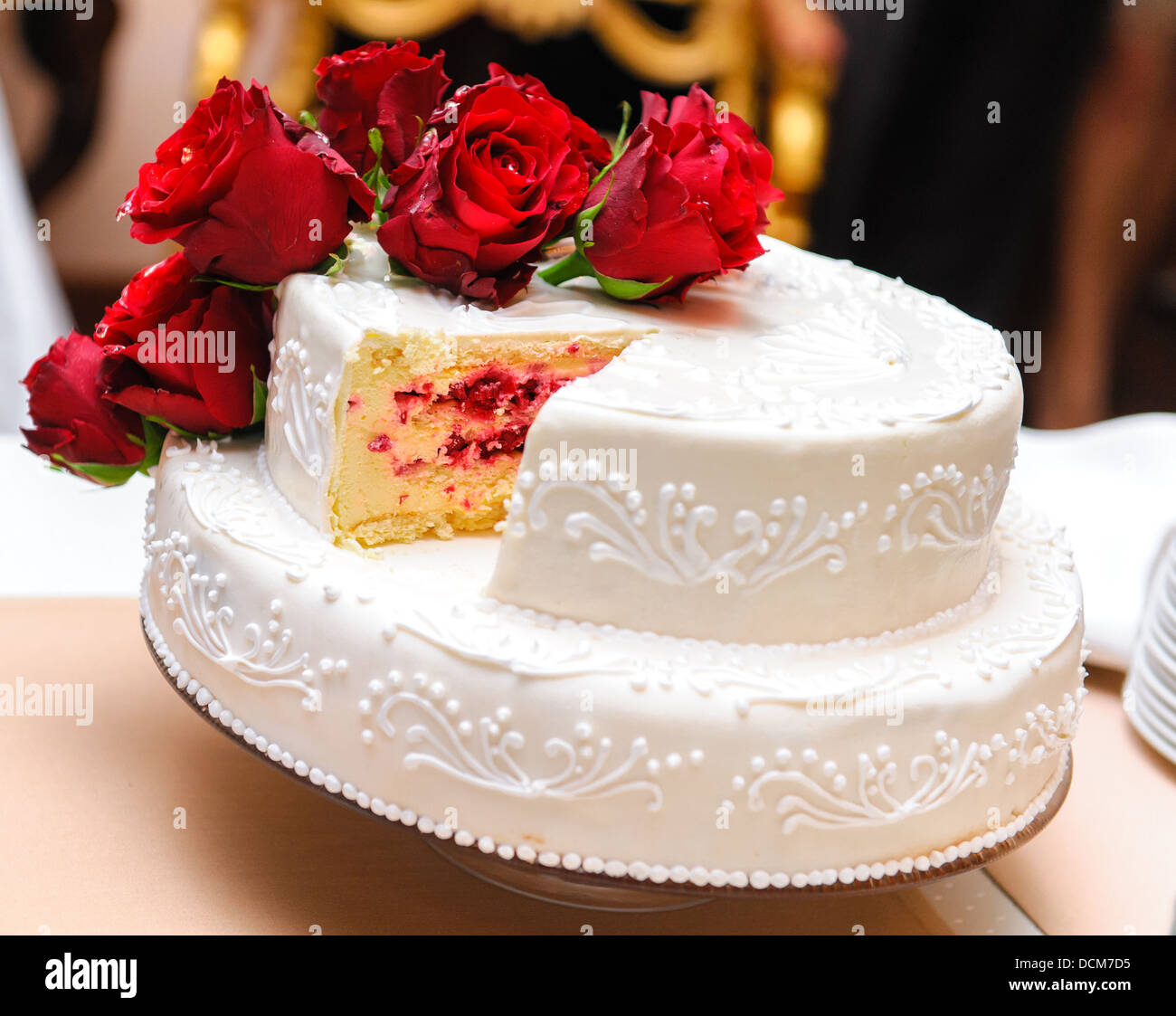 Torta di cerimonia nuziale Foto Stock