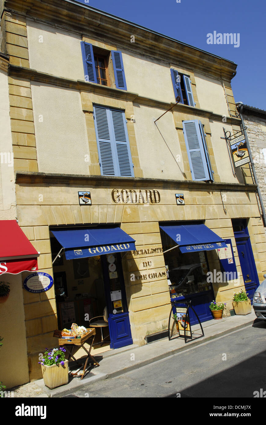 Specialista di foie gras shop, monpazier, Dordogne, Francia Foto Stock