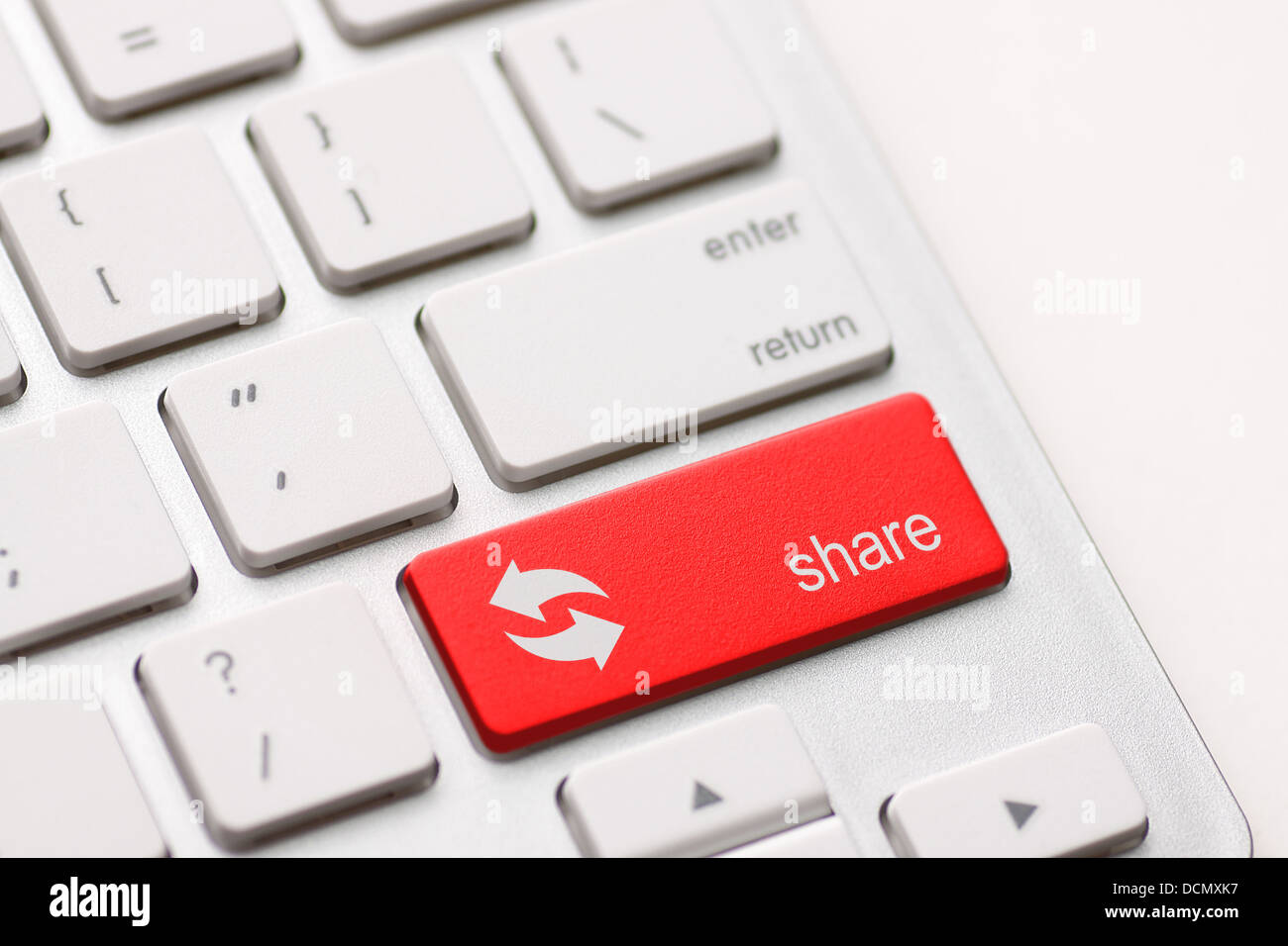 Concetti di computer, condividere tasto key Foto Stock