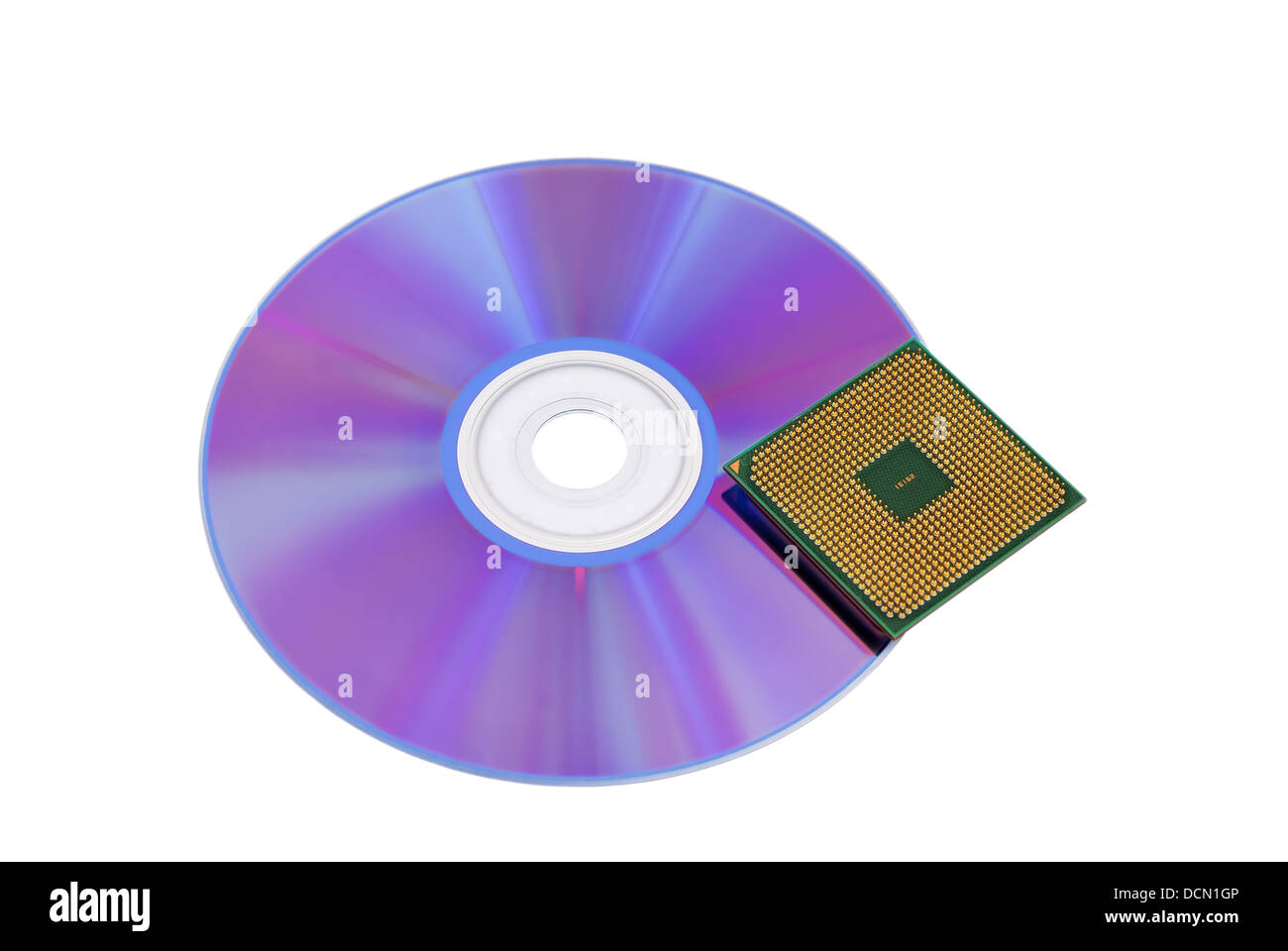 Disco ottico e CPU Foto Stock