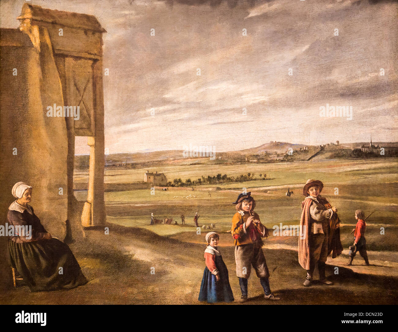 Xvii secolo - Paesaggio con contadini, 1640 - Louis Le Nain Philippe Sauvan-Magnet / Museo attivo Foto Stock