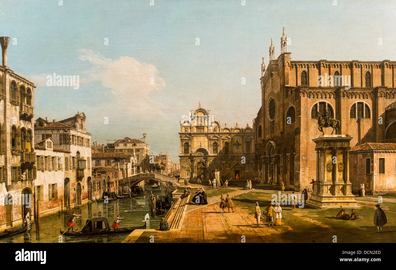 Il XVIII secolo - Le Campo dei Santi Giovanni e Paolo, Venezia, intorno al 1745 - Bernardo Bellotto Foto Stock