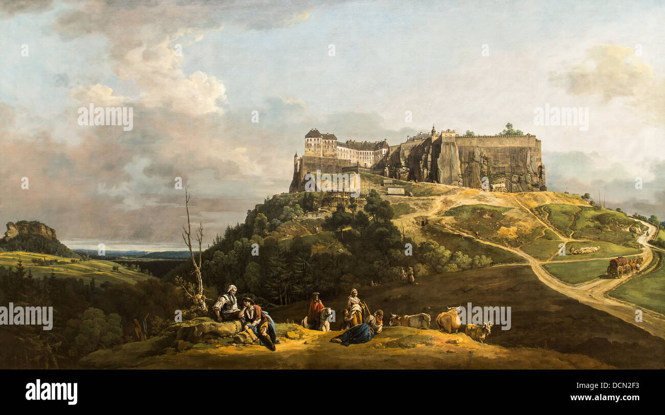 Il XVIII secolo - la fortezza di Königstein, 1756 - Bernardo Bellotto Philippe Sauvan-Magnet / Museo attivo Foto Stock