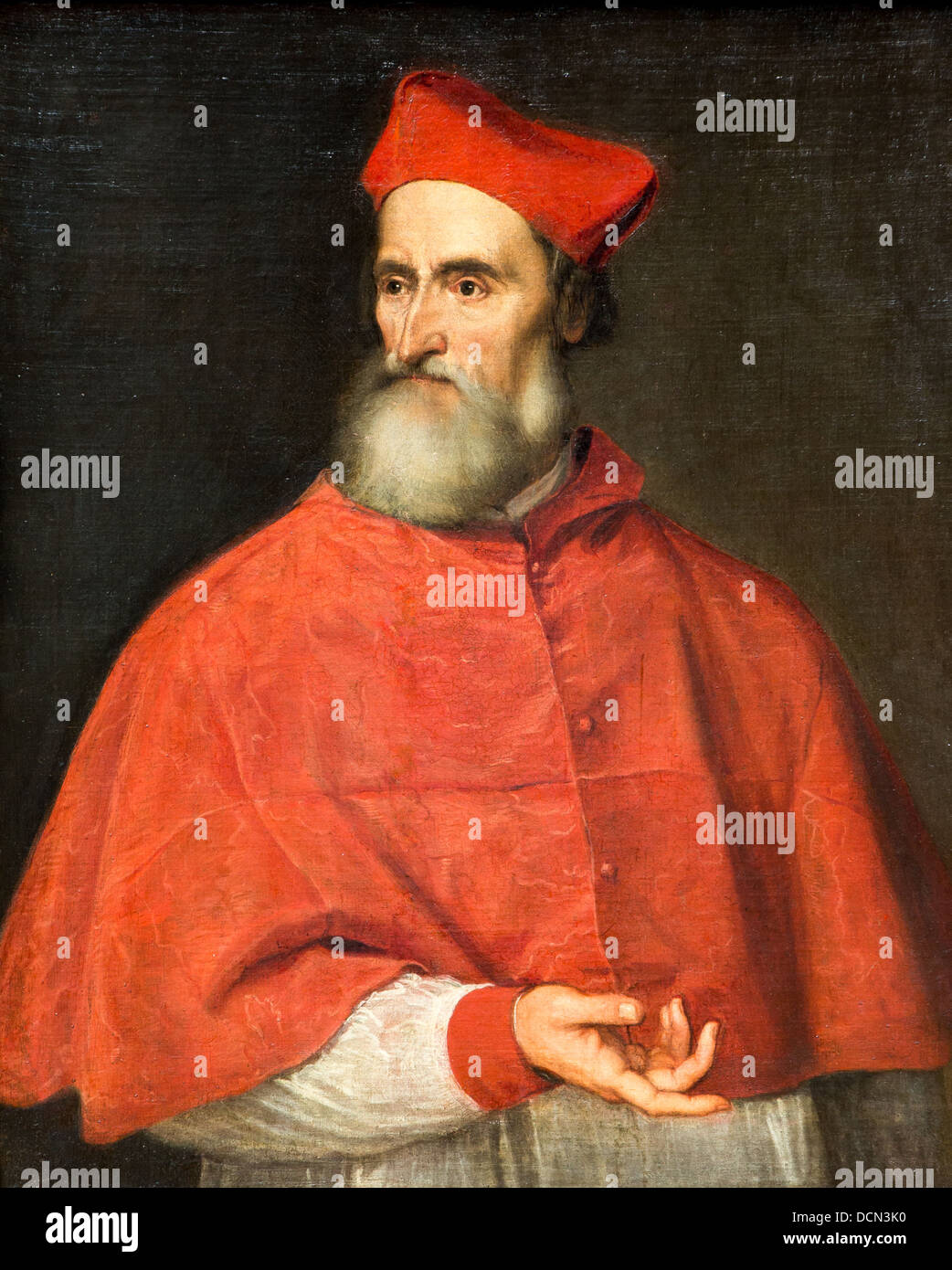 Xvi secolo - Il Cardinale Pietro Bembo, 1540 - Tiziano Philippe Sauvan-Magnet / Museo attivo Foto Stock