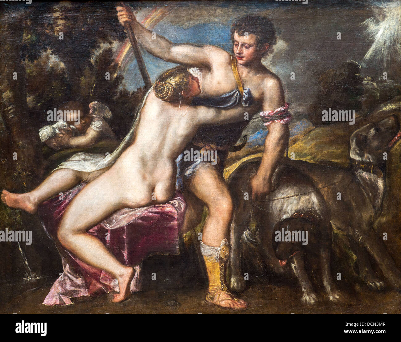 Xvi secolo - Venere e Adone, 1560 - Tiziano Philippe Sauvan-Magnet / Museo attivo Foto Stock