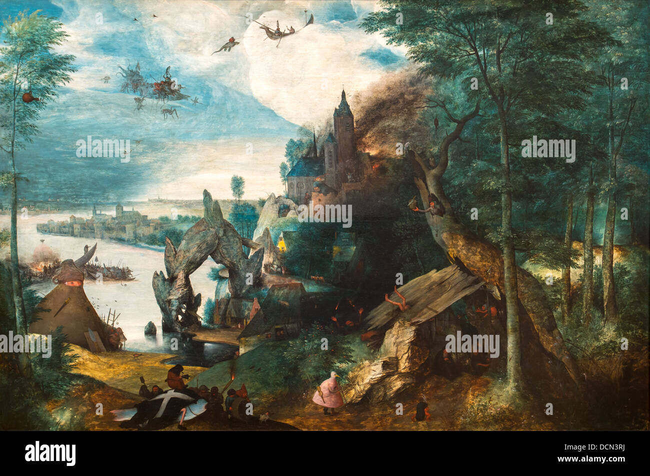 Xvi secolo - la tentazione di San Antonio, 1550 - da Pieter Brueghel il Helder Philippe Sauvan-Magnet / Museo attivo Foto Stock
