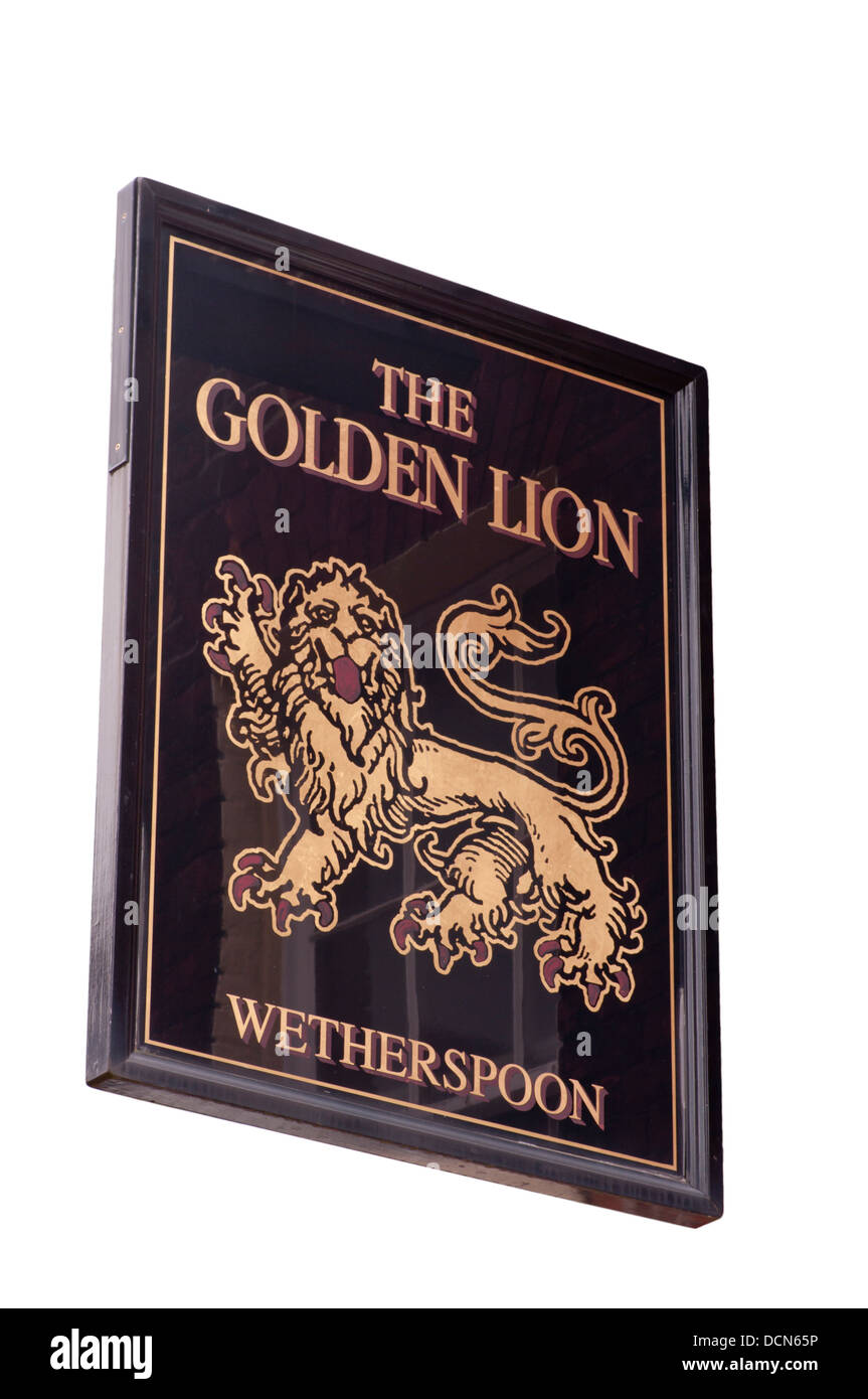 Il Golden Lion Pub Wetherspoon segno Rochester High Street Kent REGNO UNITO Foto Stock