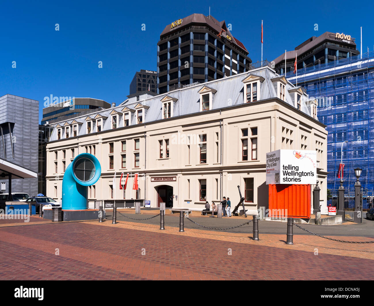 Dh Lambton Porto Wellington NUOVA ZELANDA Museo di Wellington City e porto di mare edifici storici Foto Stock