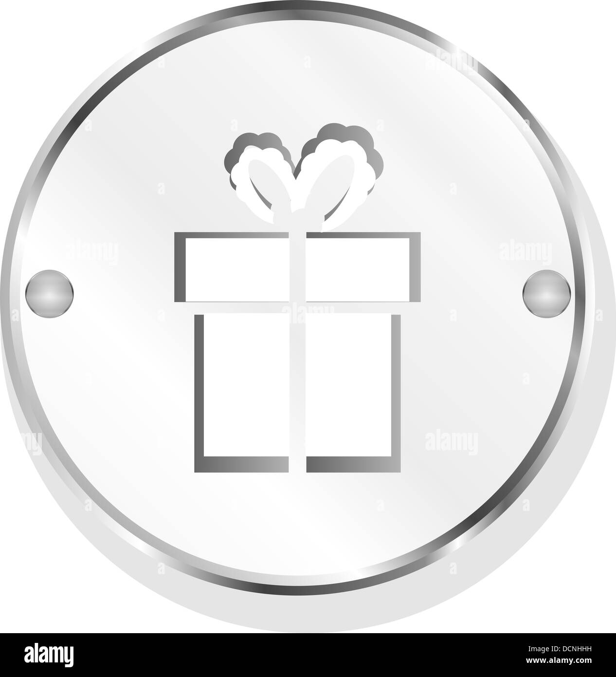 Confezione regalo pulsante in metallo Foto Stock