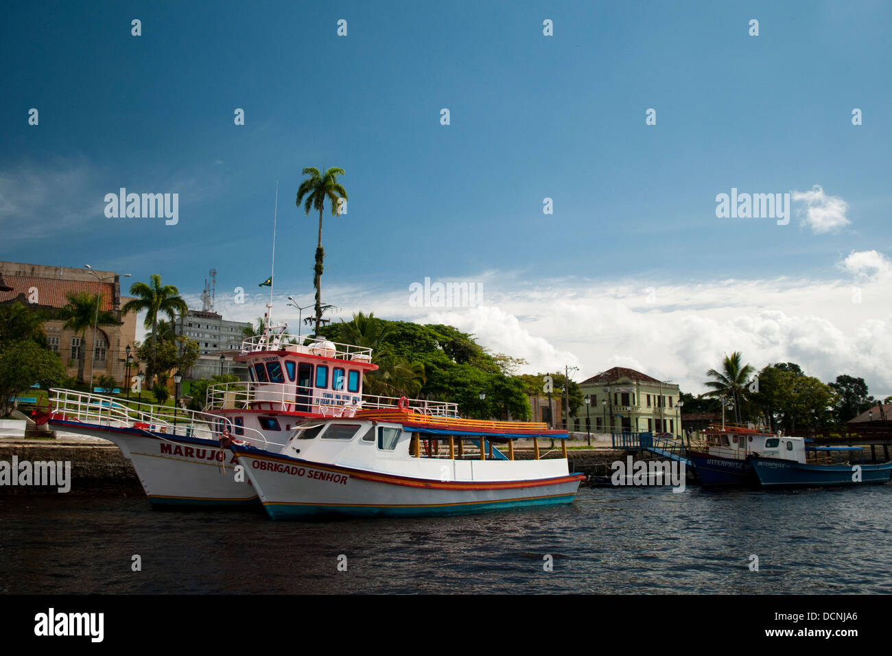 Turismo locale imbarcazioni a paranagua città, stato di Parana, Brasile Foto Stock