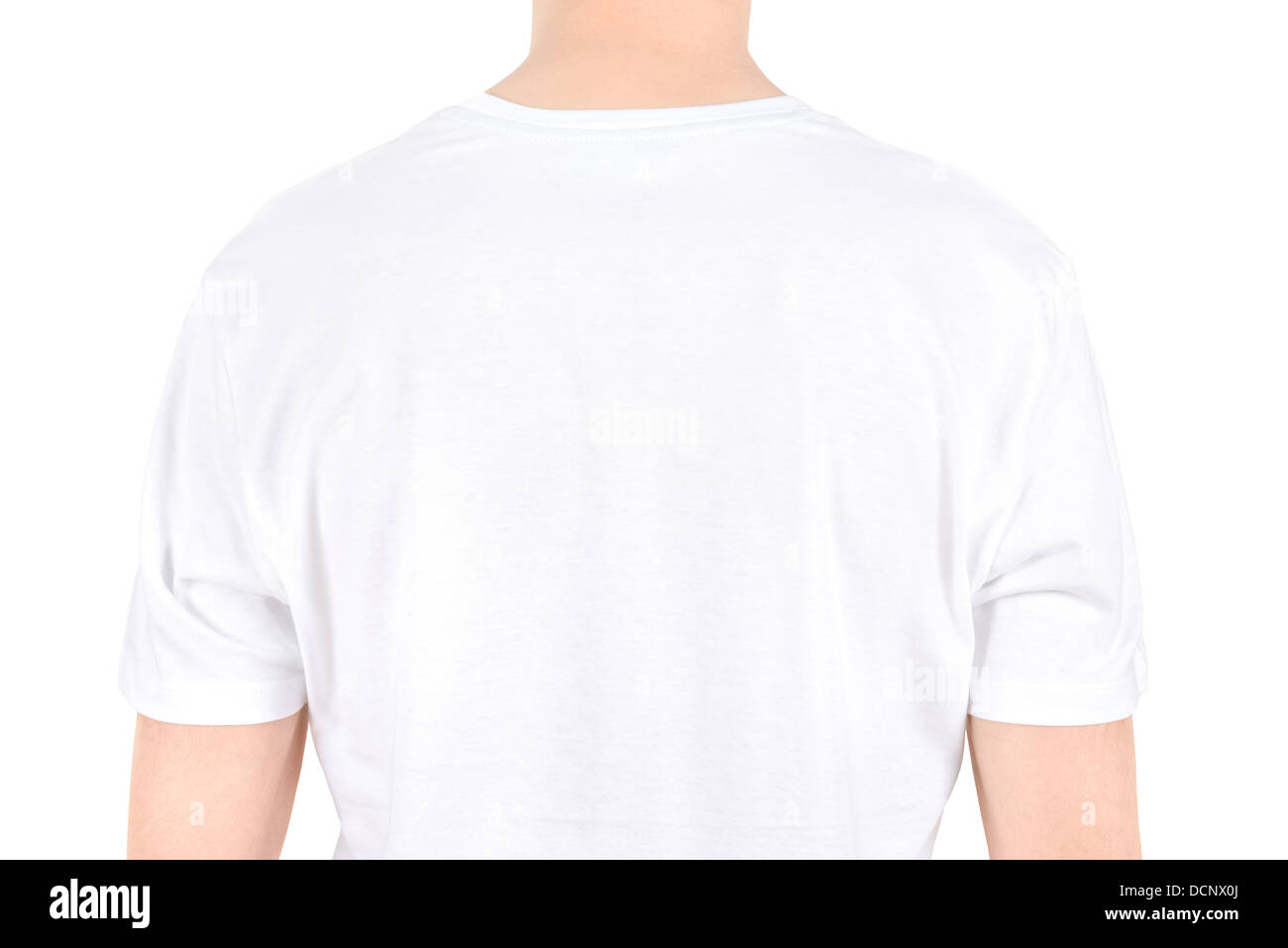 Spazio pubblicitario su una t-shirt bianco Foto Stock