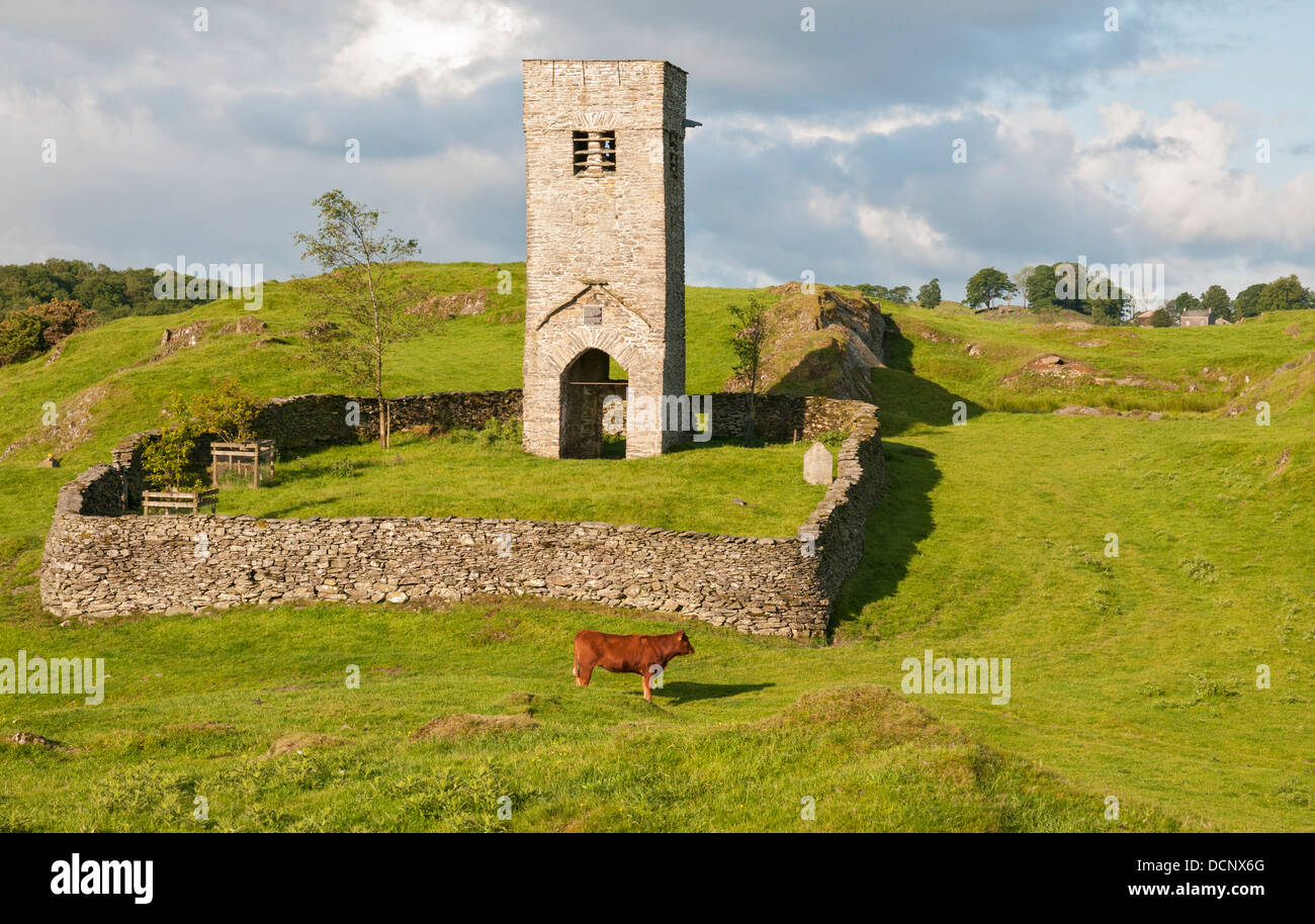 Gran Bretagna, Inghilterra, Cumbria, Lake District, Crook, Crook Hall Farm, Old St. Catherines Chiesa torre costruito 1620 restaurato 1993 Foto Stock