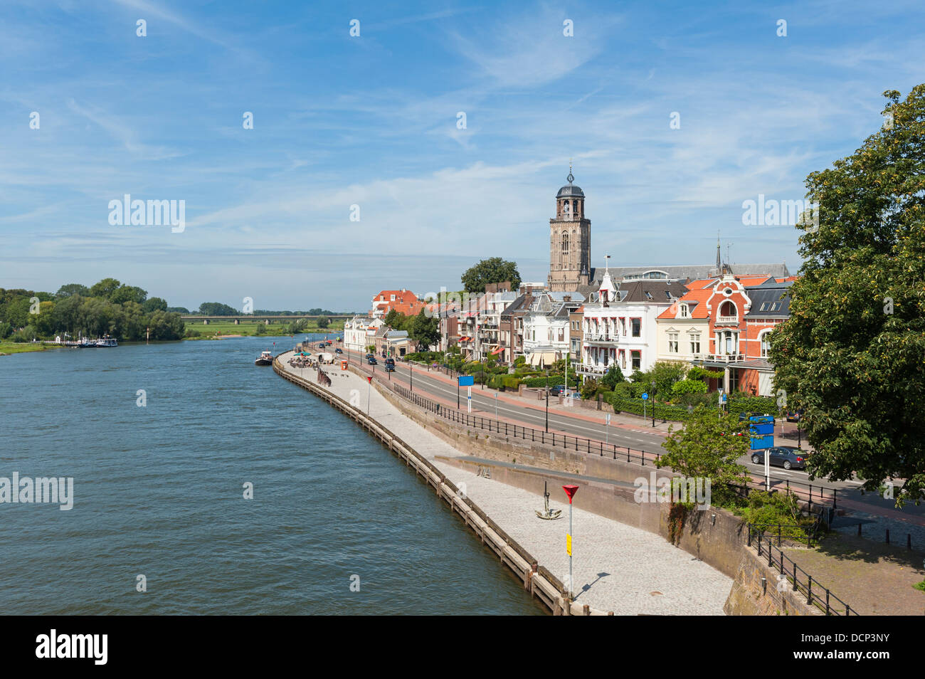 Deventer e fiume IJssel Paesi Bassi Foto Stock