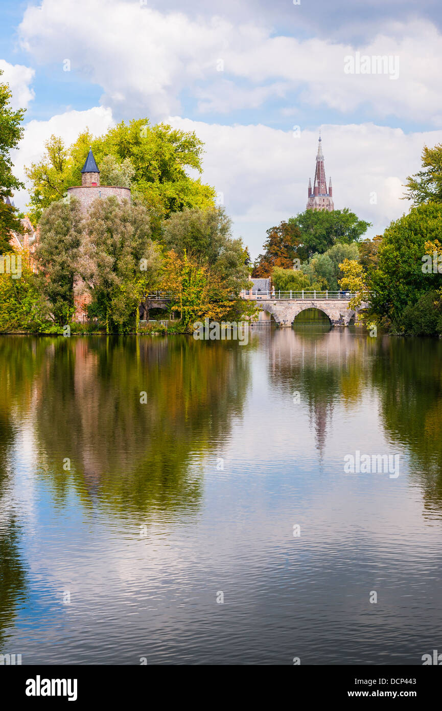 Minnewater Bruges Foto Stock