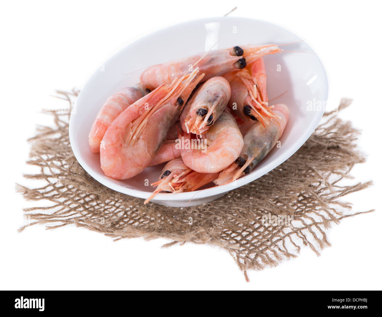 Isolato di materie di gamberi (su sfondo bianco) Foto Stock