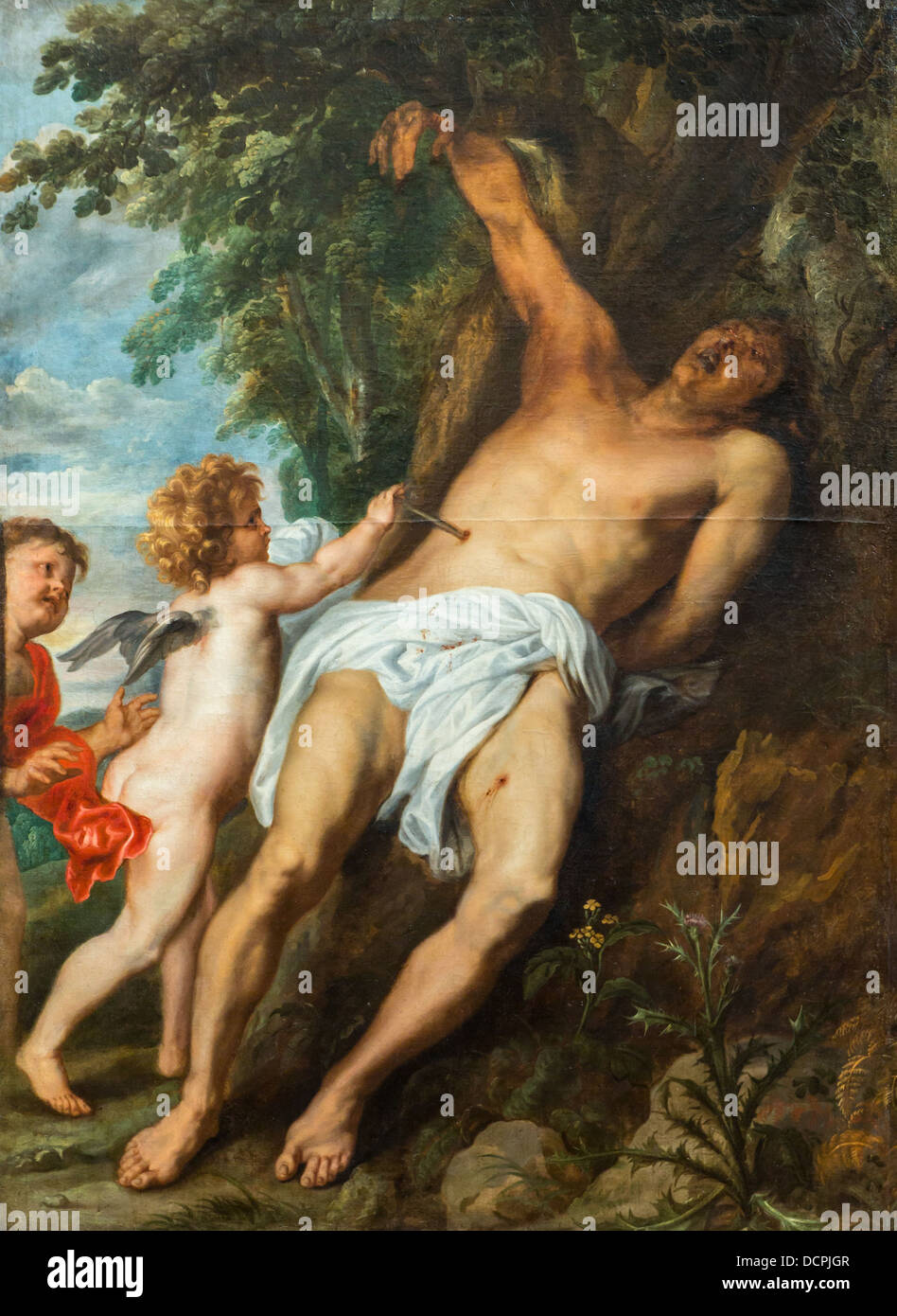 Xvii secolo - San Sebastian salvato dagli angeli, 1630 - Anton van Dyck Philippe Sauvan-Magnet / Museo attivo Foto Stock