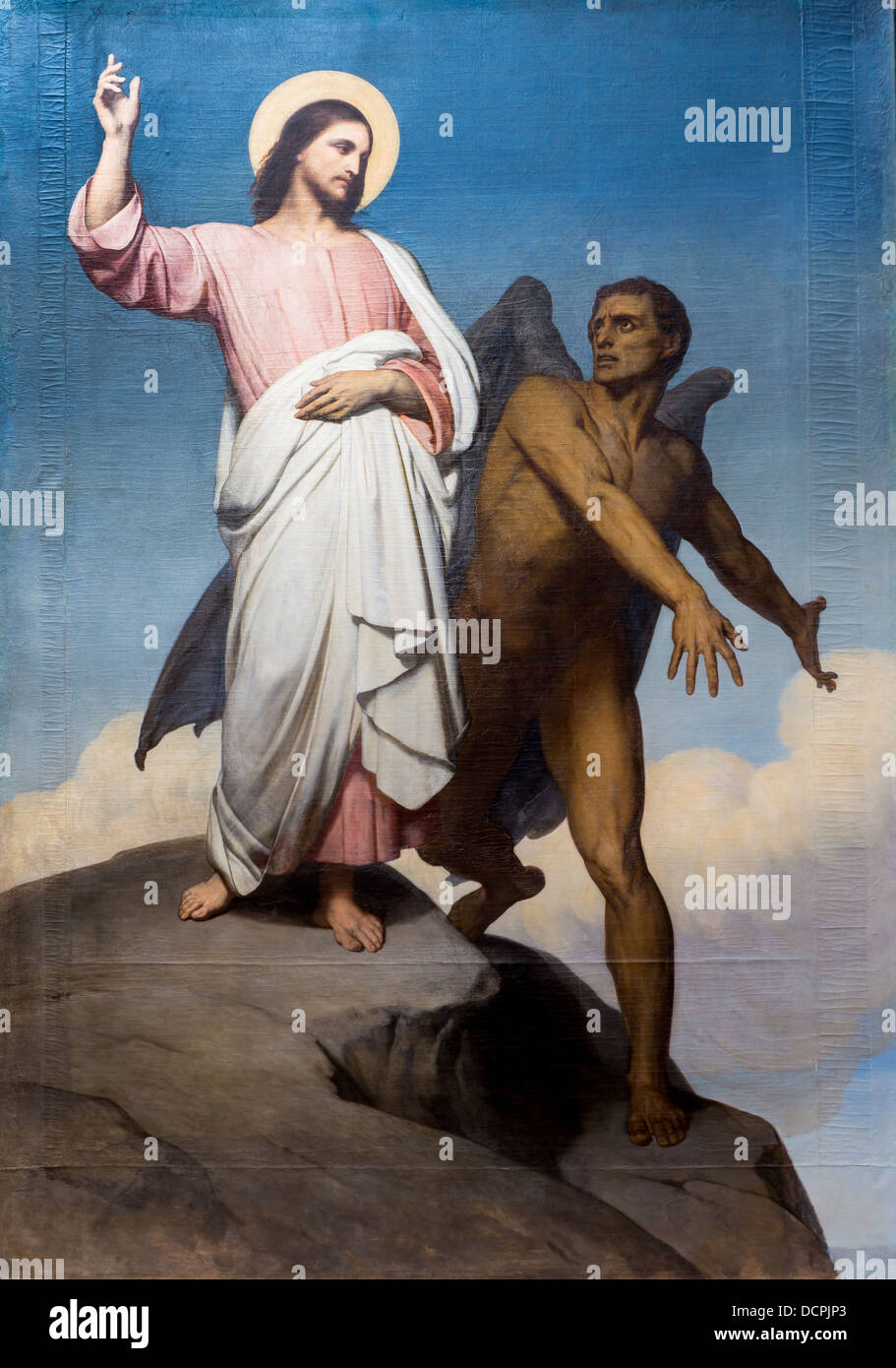 Xix secolo - la tentazione di Cristo, intorno al 1860 - Ary Scheffer Philippe Sauvan-Magnet / Museo attivo Foto Stock
