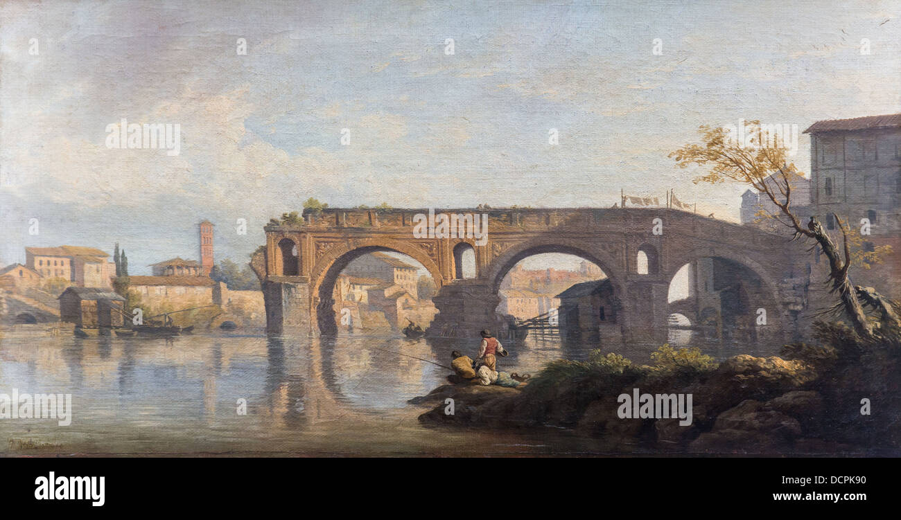 Il XVIII secolo - La Rotta ponte di Roma, 1745 - Joseph Vernet Philippe Sauvan-Magnet / Museo attivo Foto Stock