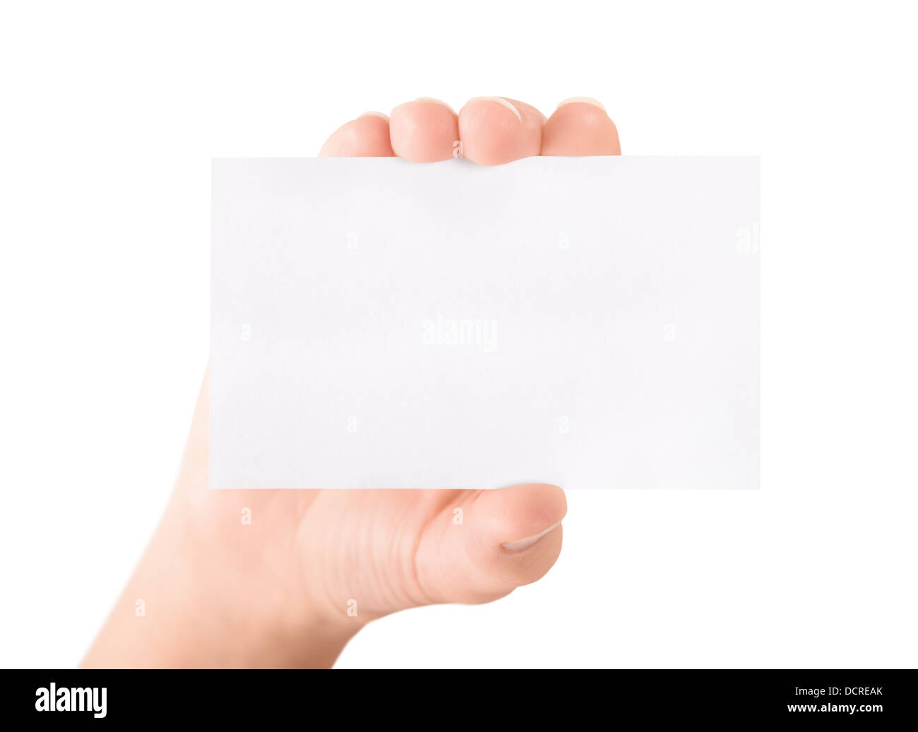Mostra blank business card isolato Foto Stock