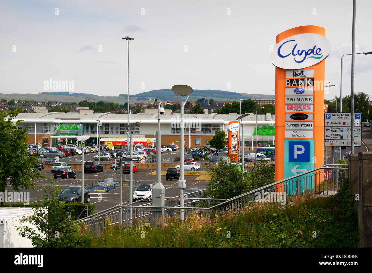 Clyde Shopping Centre e canale di Forth e Clyde Clydebank Foto Stock