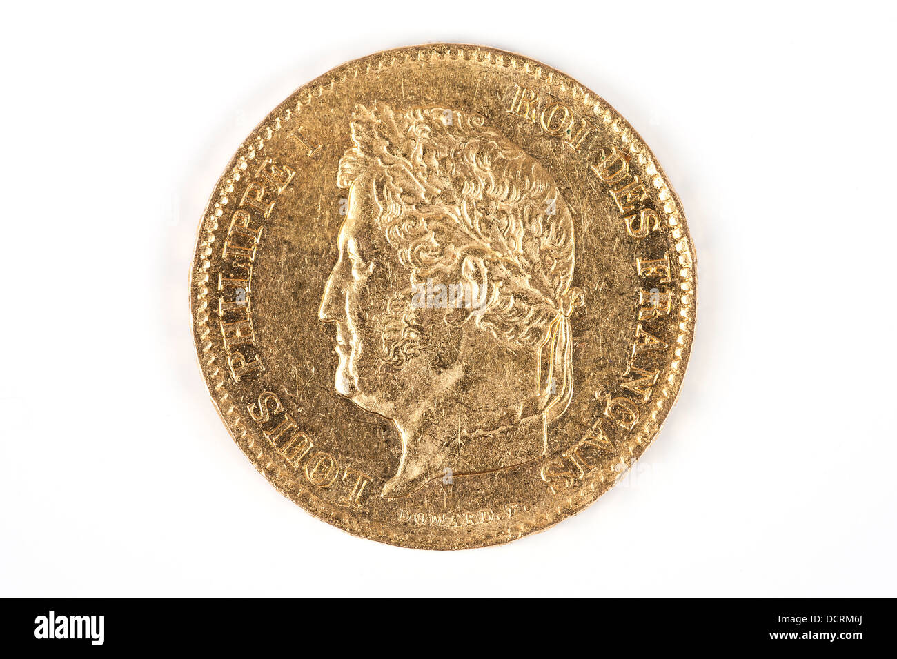 Moneta in oro con Louis-Philippe Foto Stock