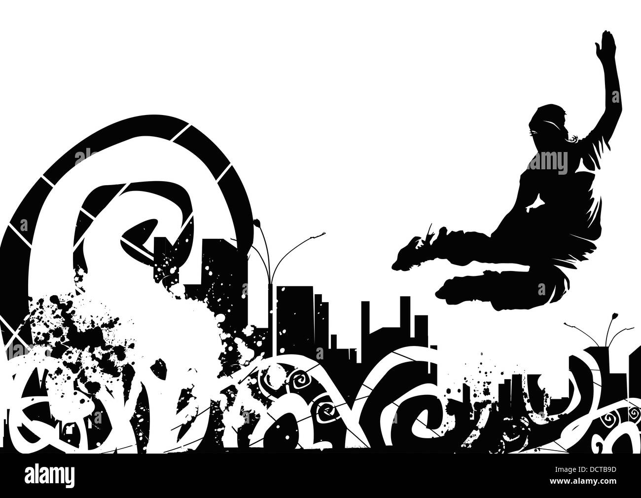 Giungla Urbana e rollerblade Foto Stock