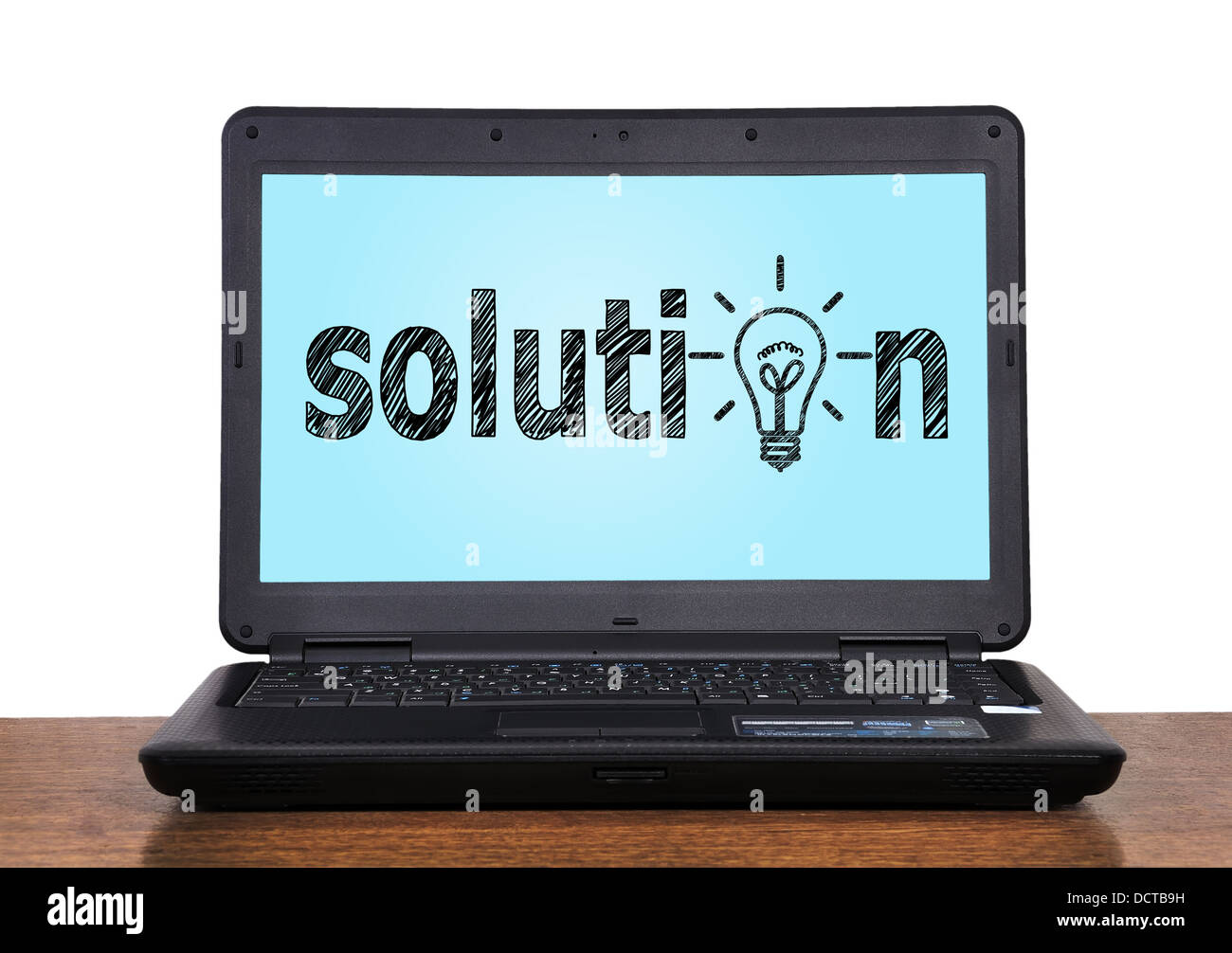 Computer portatile con la soluzione Foto Stock