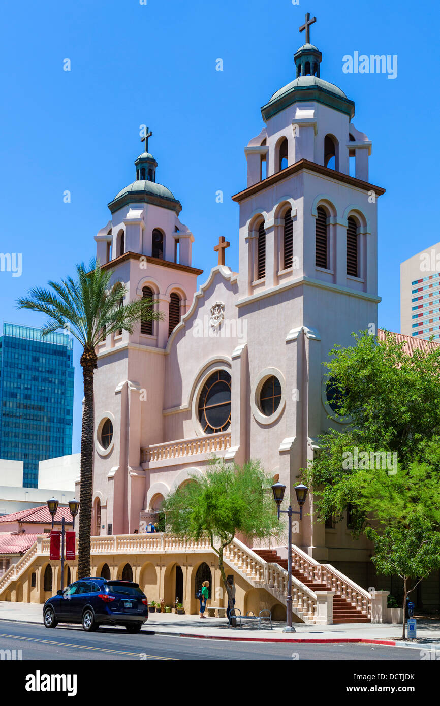 Dalla Basilica di Santa Maria, e Monroe Street, Phoenix, Arizona, Stati Uniti d'America Foto Stock