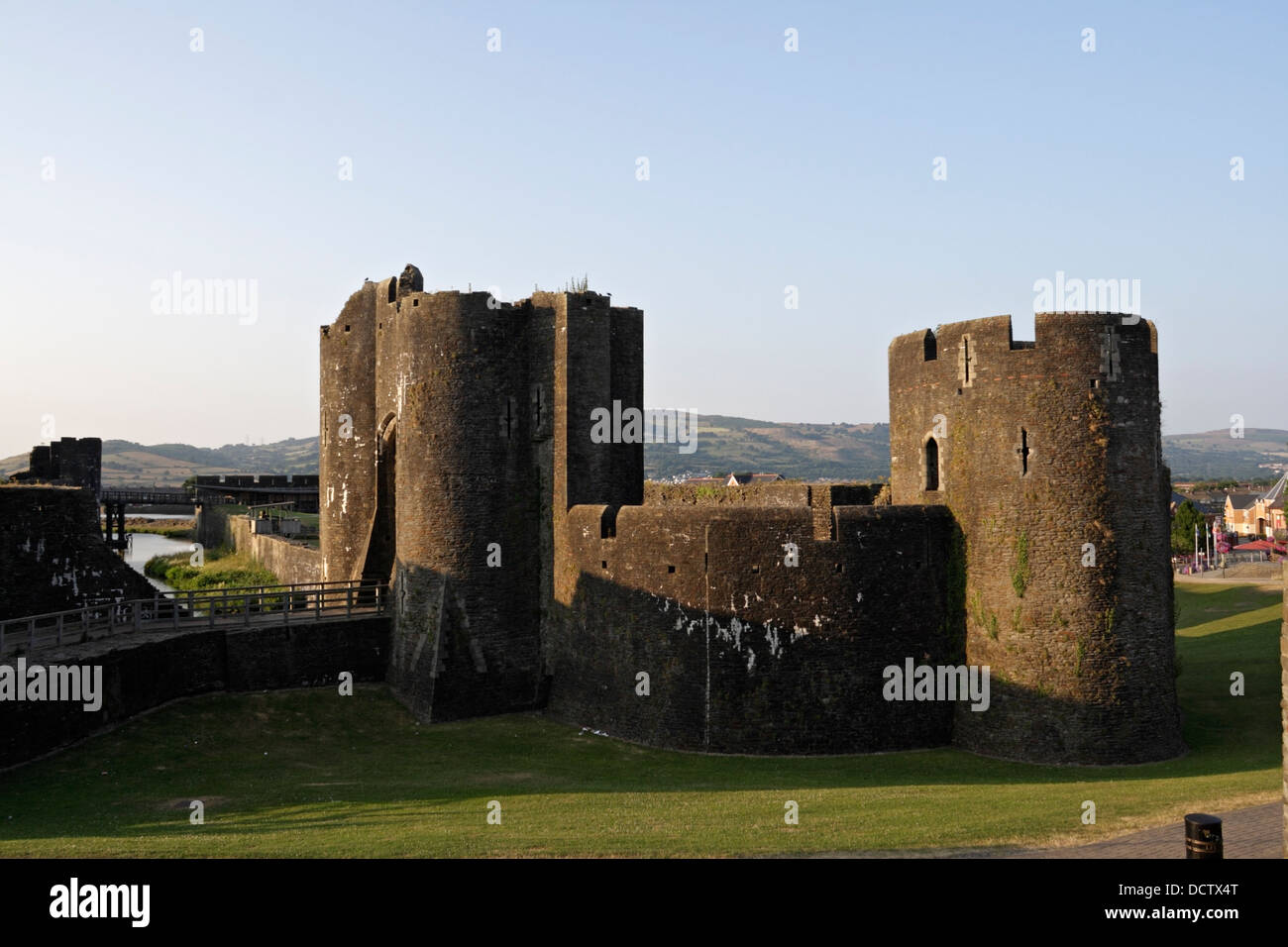 Castello di Caerphilly, Wales UK Foto Stock