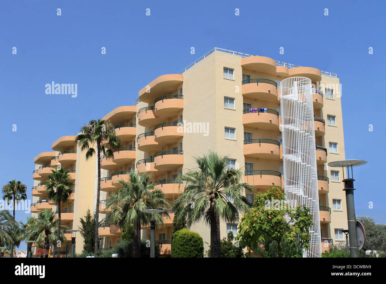 Vista panoramica del Tourist hotel sull'isola di Maiorca, Spagna. Foto Stock